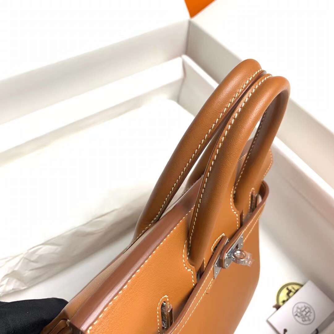 Hermes Birkin 25CM Swift Leather Handbag Brown 